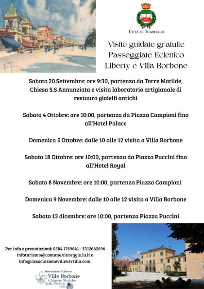 Passeggiate gratuite Eclettico Liberty e Villa Borbone Passeggiate gratuite Eclettico Liberty e Villa Borbone